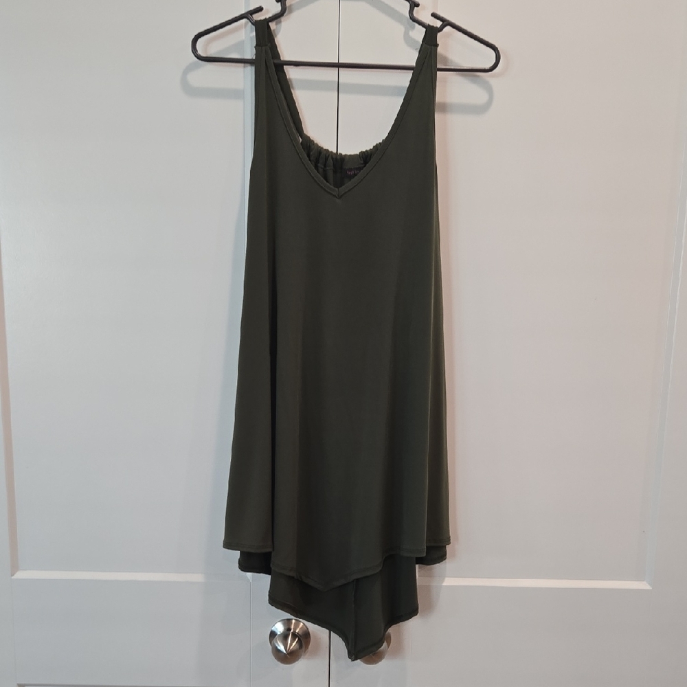 First Love Olive Green Gathered Top